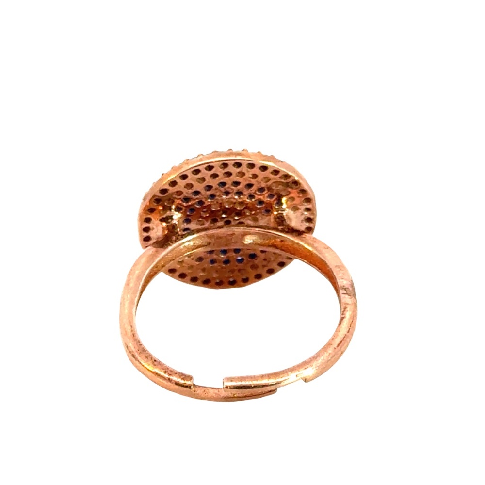 Adjustable Silver Evil Eye Ring With Crystals - image 3